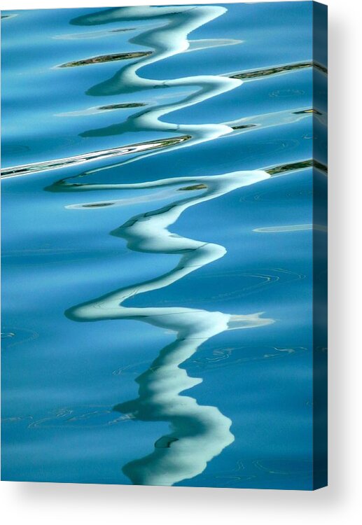 Abstract Acrylic Print featuring the photograph Reflections Genoa Harbor 2 by Amelia Racca