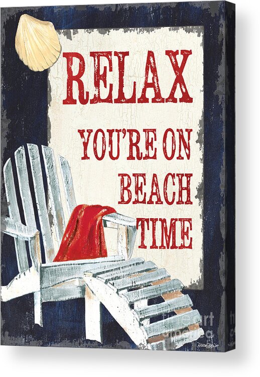 Beach Acrylic Print featuring the painting Relax You're on Beach Time by Debbie DeWitt