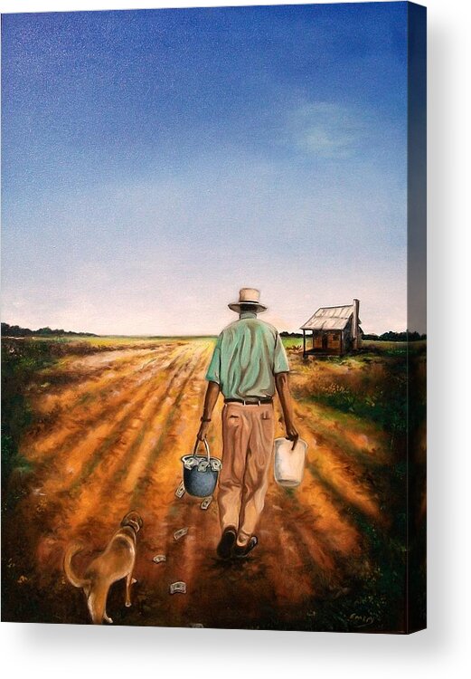 Emery Art Acrylic Print featuring the painting Rich Dad Poor Dad by Emery Franklin