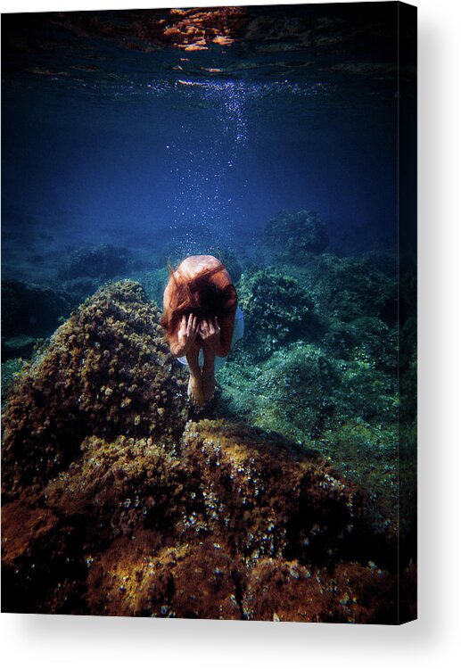 Swim Acrylic Print featuring the photograph Rock Mermaid by Gemma Silvestre