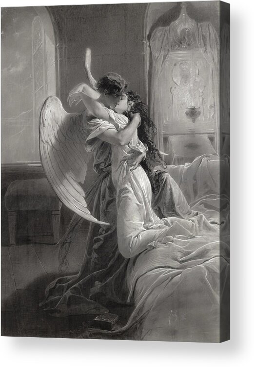 Mihaly Zichy Acrylic Print featuring the painting Romantic Encounter by Mihaly Zichy