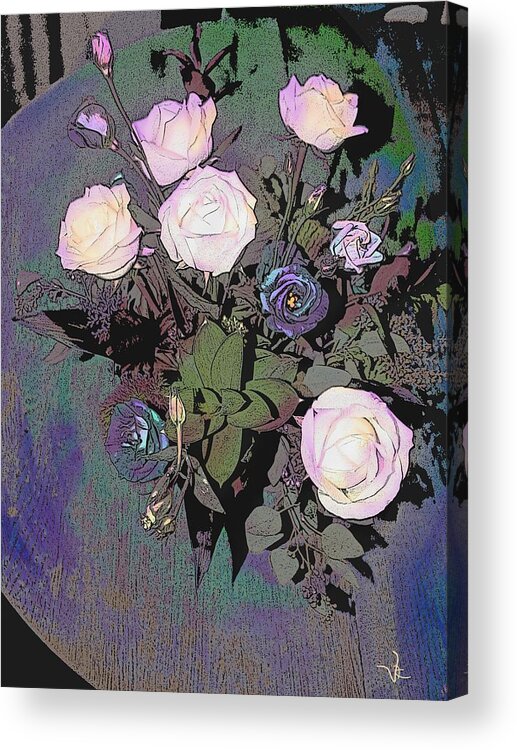 Victor Shelley Acrylic Print featuring the painting Roses by Victor Shelley