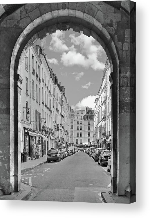 Paris Acrylic Print featuring the photograph Rue de Birague in Le Marais District by Digital Photographic Arts