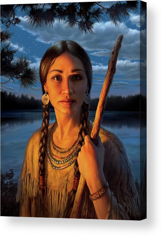 Sacagawea Acrylic Print featuring the digital art Sacagawea by Mark Fredrickson