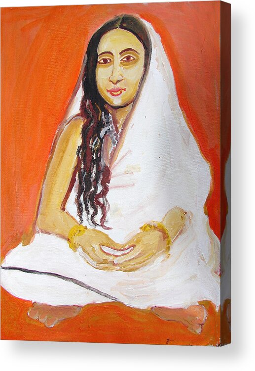 Paintings In Acrylics And Oils On --- Indian Saints Acrylic Print featuring the painting Saint 4 by Anand Swaroop Manchiraju