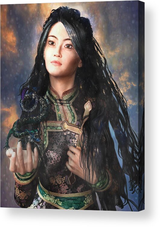 Saint Agnes Le Thi Thanh Acrylic Print featuring the painting Saint Agnes of Vietnam 7 by Suzanne Silvir