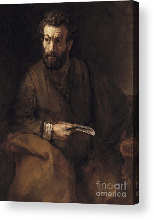 Disciple Acrylic Print featuring the painting Saint Bartholomew, 1657 by Rembrandt