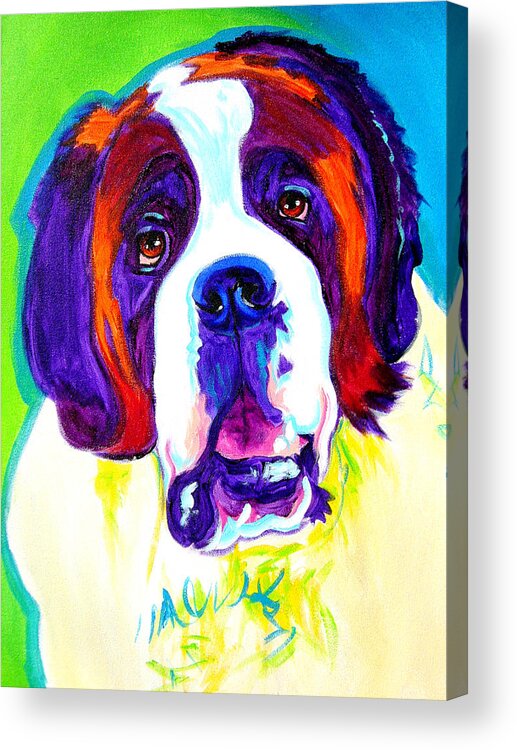 Dog Acrylic Print featuring the painting Saint Bernard - by Dawg Painter