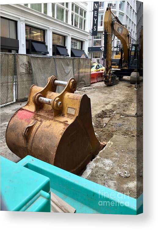 San Francisco Construction Graphic Contrast Acrylic Print featuring the photograph San Francisco Central Subway Project 1-1 by J Doyne Miller