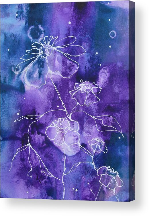 Flowers Acrylic Print featuring the painting Sassy White Flowers by Louise Adams