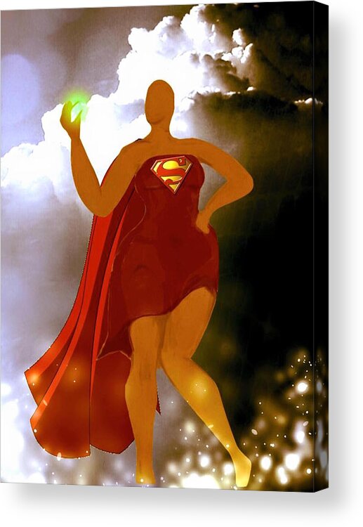 Superwoman Acrylic Print featuring the digital art Saving Lives by Romaine Head