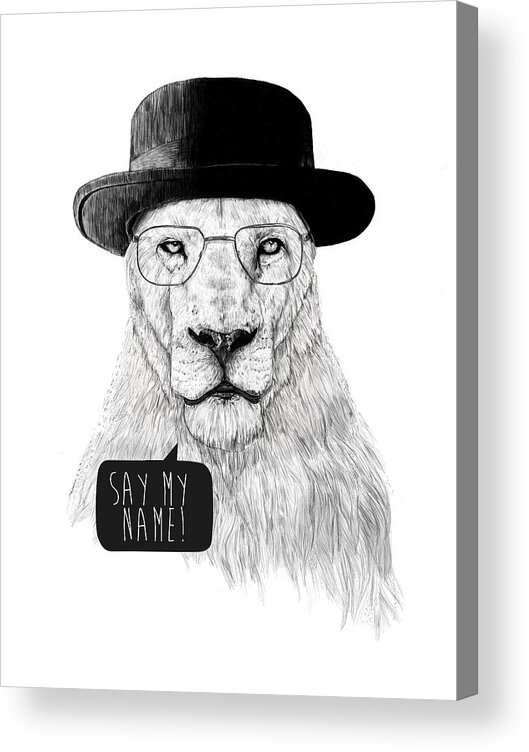 Lion Acrylic Print featuring the mixed media Say my name by Balazs Solti