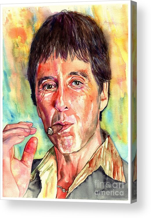Al Pacino Acrylic Print featuring the painting Scarface by Suzann Sines