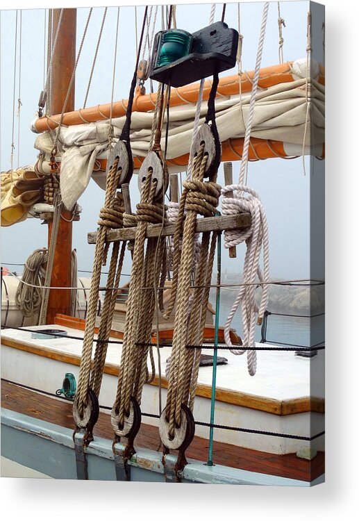 Edith M. Becker Acrylic Print featuring the photograph Schooner Rigging by David T Wilkinson