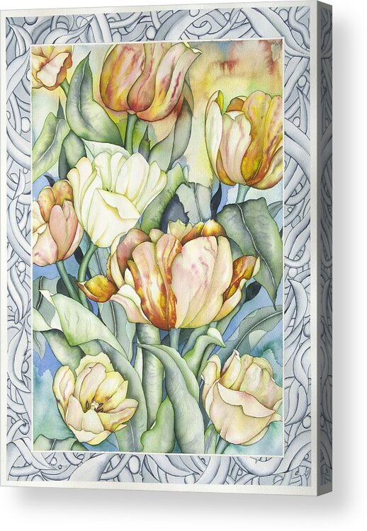 Flowers Acrylic Print featuring the painting Secret World III by Liduine Bekman