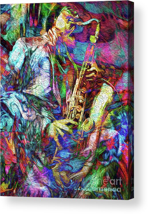 Music Acrylic Print featuring the mixed media See the Music 5 by Mike Massengale