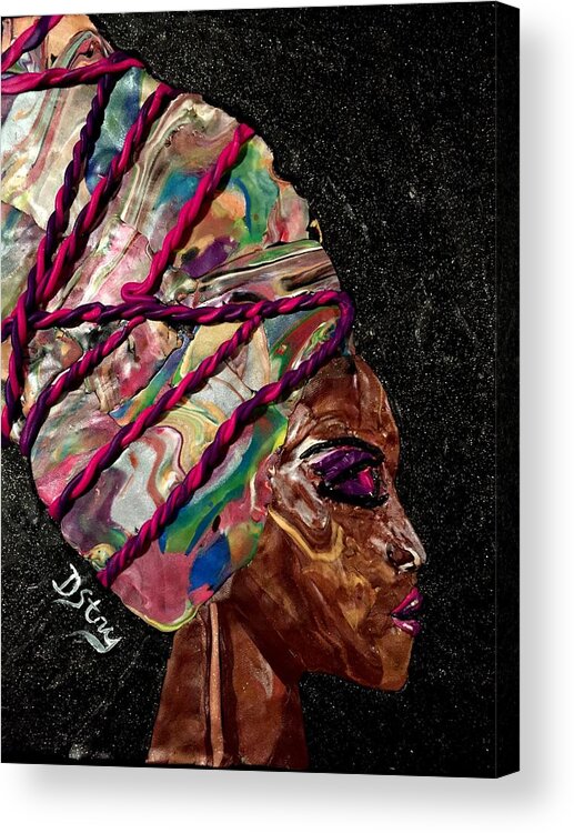 Portrait Acrylic Print featuring the mixed media Sheba by Deborah Stanley