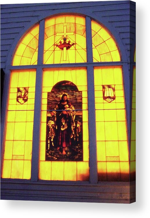 Stained Glass Window Acrylic Print featuring the photograph Shepherd by Julie Rauscher