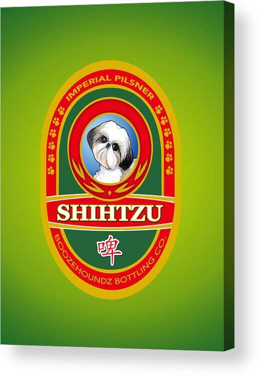 Beer Acrylic Print featuring the drawing Shih Tzu Imperial Pilsner by John LaFree