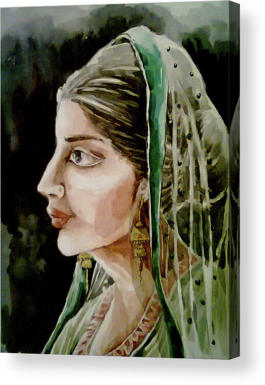  Acrylic Print featuring the painting Should I Smile by Debapriya Ghosh
