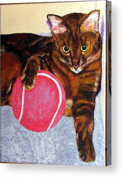 Cat Acrylic Print featuring the painting Simon by Stan Hamilton