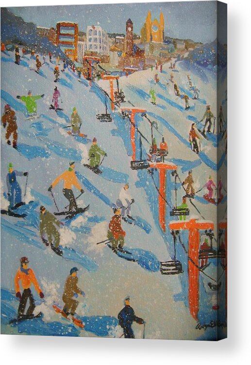 Great Bear Acrylic Print featuring the painting Ski Hill by Rodger Ellingson