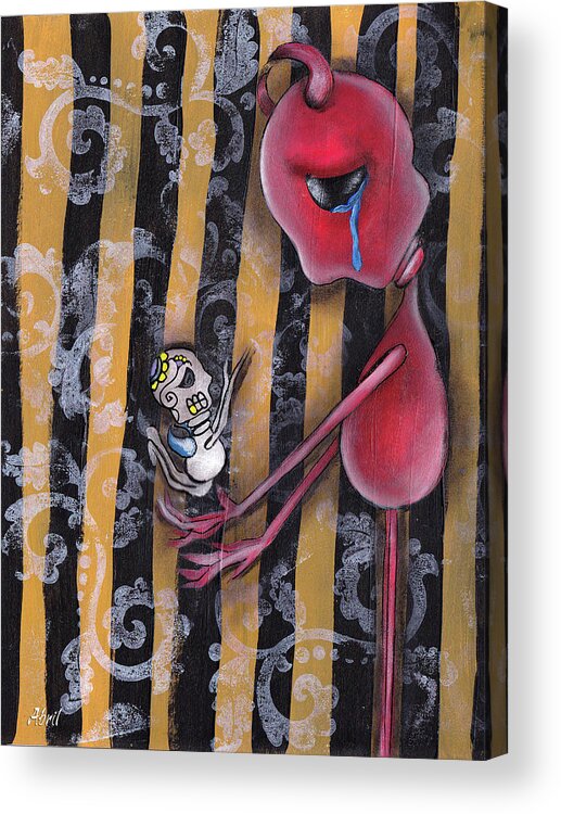 Day Of The Dead Acrylic Print featuring the painting Small Prayer by Abril Andrade