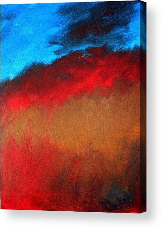 Abstract Acrylic Print featuring the painting Smoldering Passion by Julie Lueders 