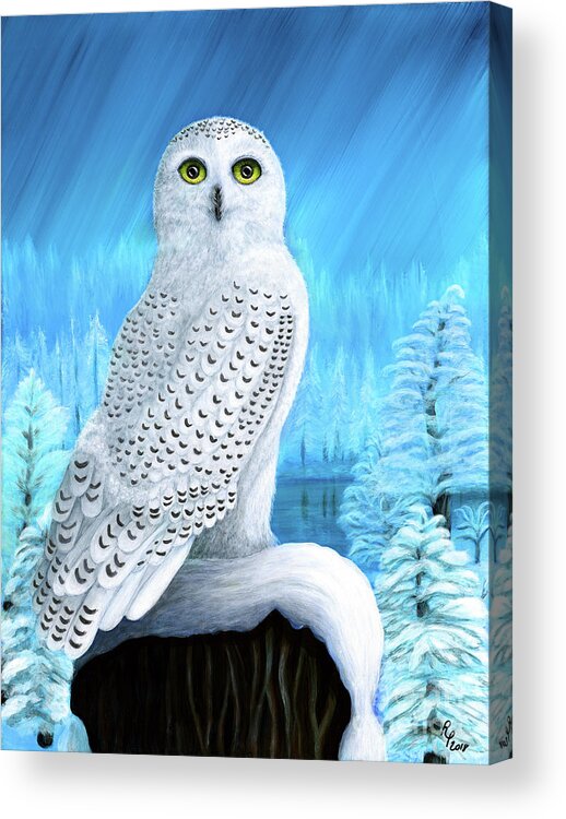 Snow Acrylic Print featuring the painting Snowy Delight by Rebecca Parker