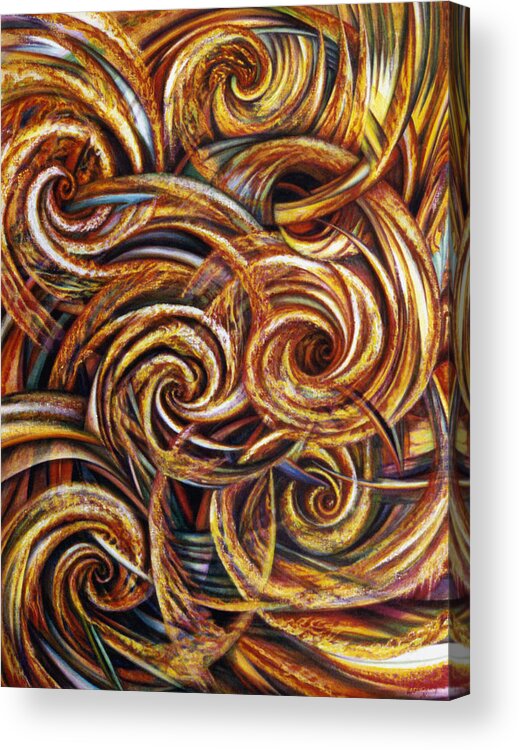 Spiritual Acrylic Print featuring the painting Spiral Journey by Nad Wolinska
