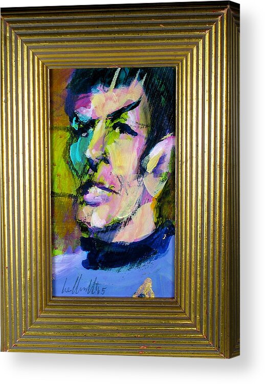 Mr. Spock Acrylic Print featuring the painting Spock by Les Leffingwell