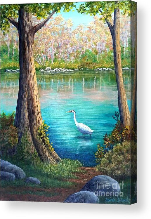 Spring Acrylic Print featuring the painting Spring Fishing by Sarah Irland