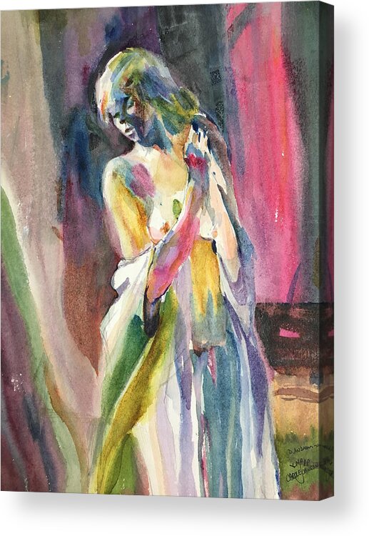 Figurative Acrylic Print featuring the painting Standing Pretty by Carole Johnson