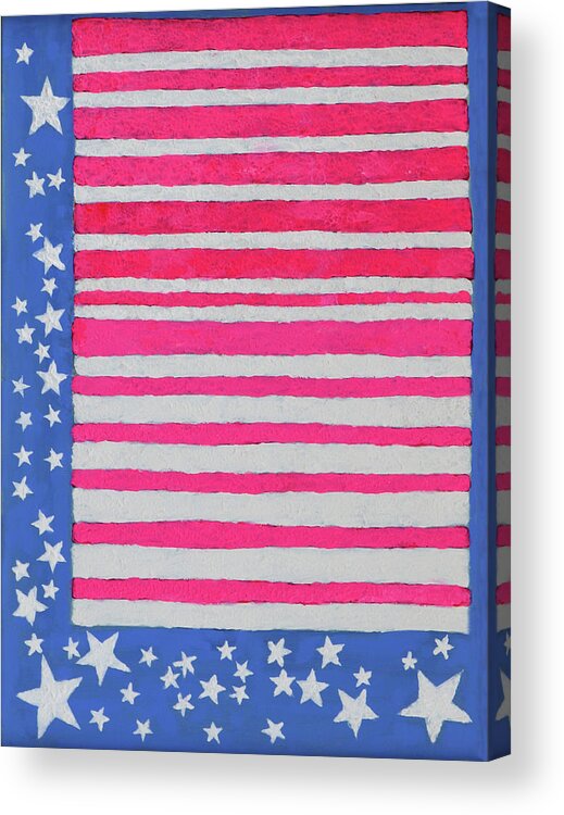 Flag Acrylic Print featuring the painting Stars and Stripes by Deborah Boyd
