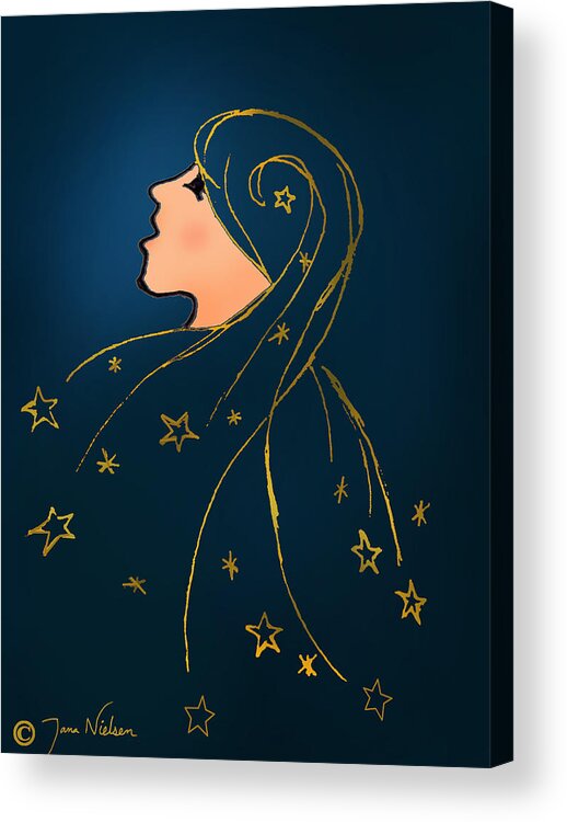 Girl Acrylic Print featuring the photograph Stars in Her Hair by Jana Nielsen