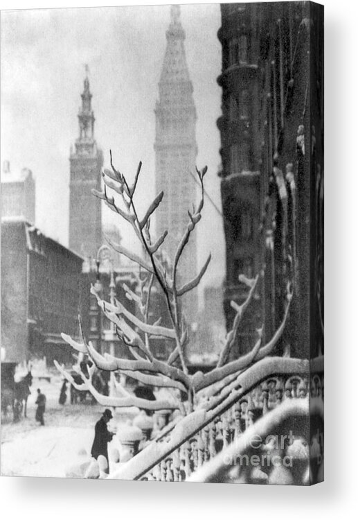 1914 Acrylic Print featuring the photograph NEW YORK - THE TOWERS, c1914 by Alfred Stieglitz