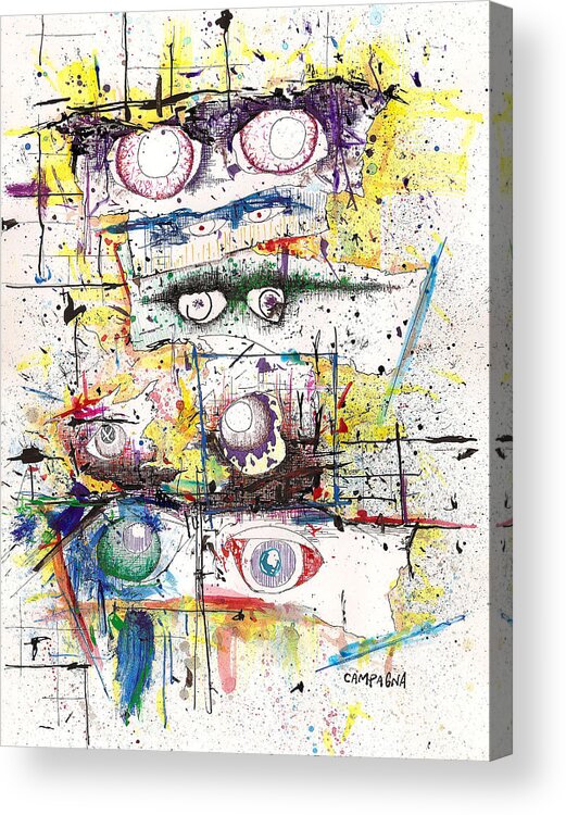 Still Colorblind Acrylic Print featuring the drawing Still Colorblind by Teddy Campagna