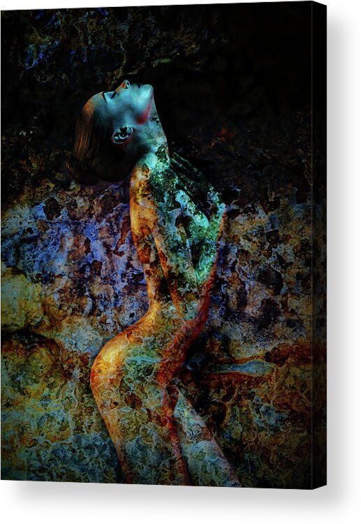 Stoned Girl Acrylic Print featuring the digital art Stoned Girl by Lilia S