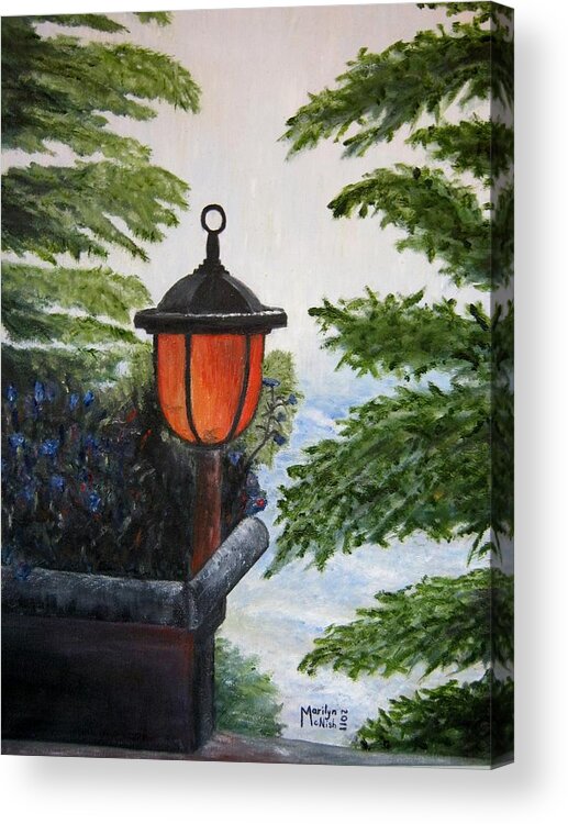 Solar Light Acrylic Print featuring the painting Storm on Lake of the Woods by Marilyn McNish