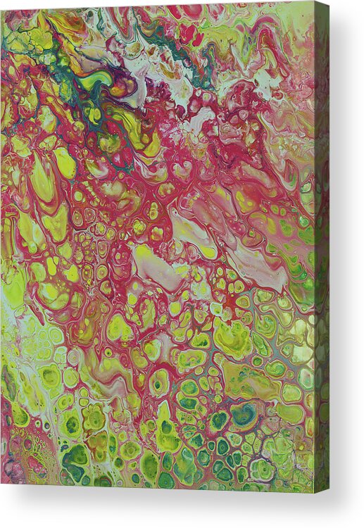 Fluid Acrylic Print featuring the painting Strawberry Lemonade by Jennifer Walsh