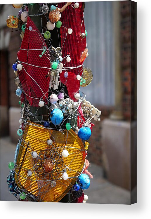 Richard Reeve Acrylic Print featuring the photograph Street Totem - Reflectors by Richard Reeve
