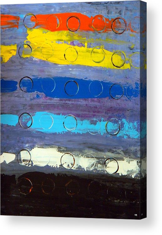 Abstract Art Acrylic Print featuring the painting Striped by Everette McMahan jr
