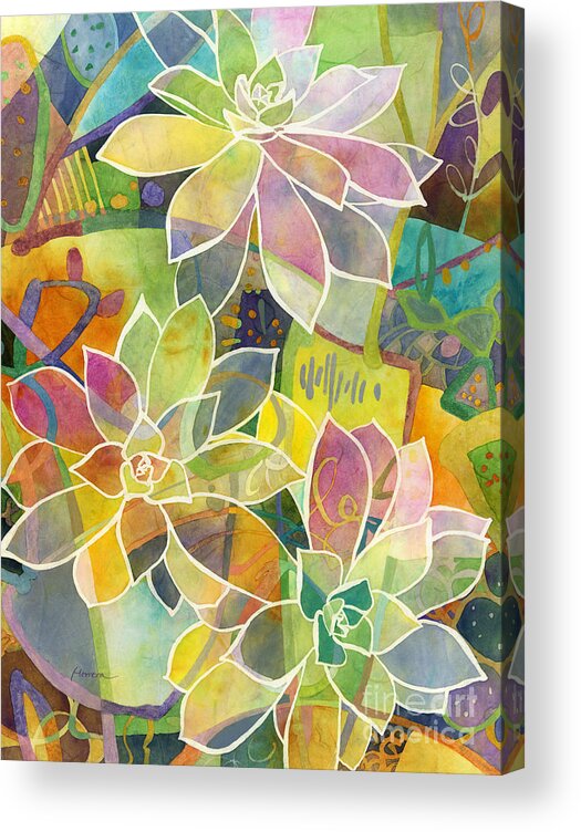 Succulent Acrylic Print featuring the painting Succulent Mirage 1 by Hailey E Herrera