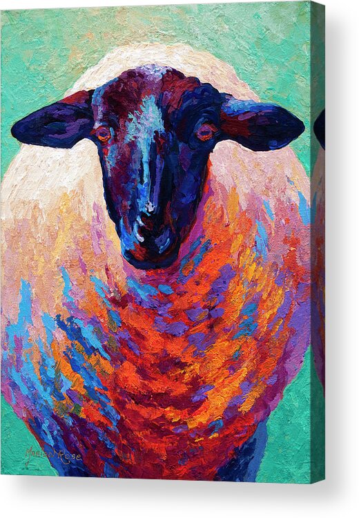 Suffolk Acrylic Print featuring the painting Suffolk Ewe by Marion Rose