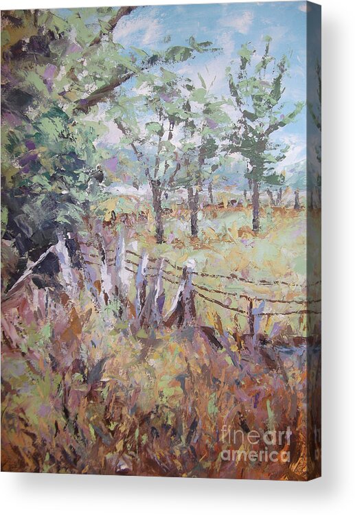 Impressionist Landscape Paintings Acrylic Print featuring the painting Summertime by Cynthia Parsons