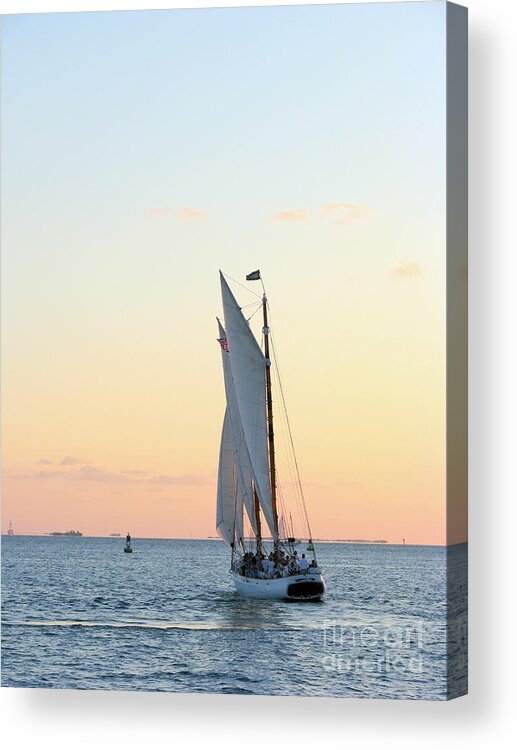 Seascape Acrylic Print featuring the photograph Sunset Sail II by Keiko Richter
