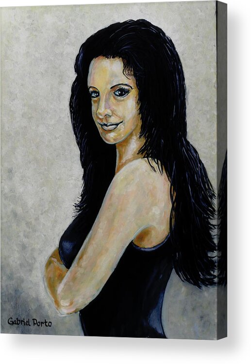 Woman Acrylic Print featuring the painting Suzette by Gabriel Porto