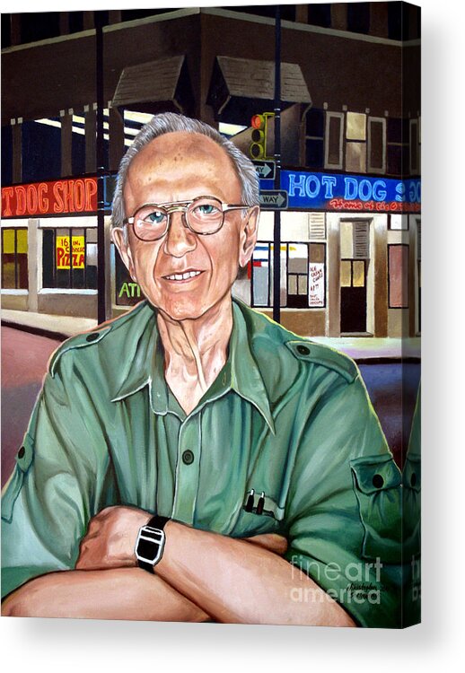 Syd Simon Acrylic Print featuring the painting Syd Simon by Christopher Shellhammer