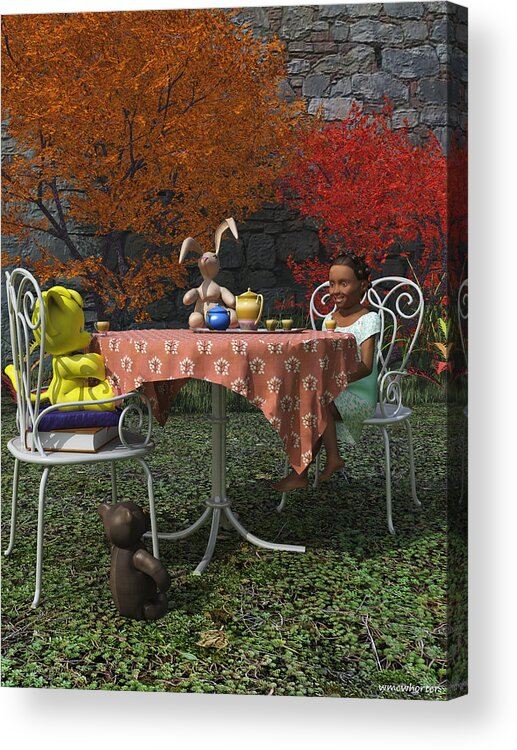 3d Acrylic Print featuring the painting Tea Party by Williem McWhorter