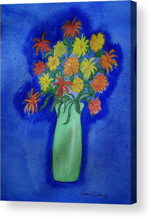 Blue Acrylic Print featuring the painting That's Blue by Susan Nielsen